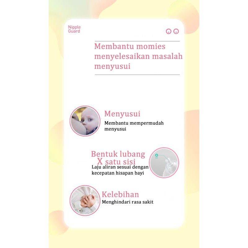 2pcs Nipple Shield Silikon Pelindung Puting Ibu Menyusui 1 pasang