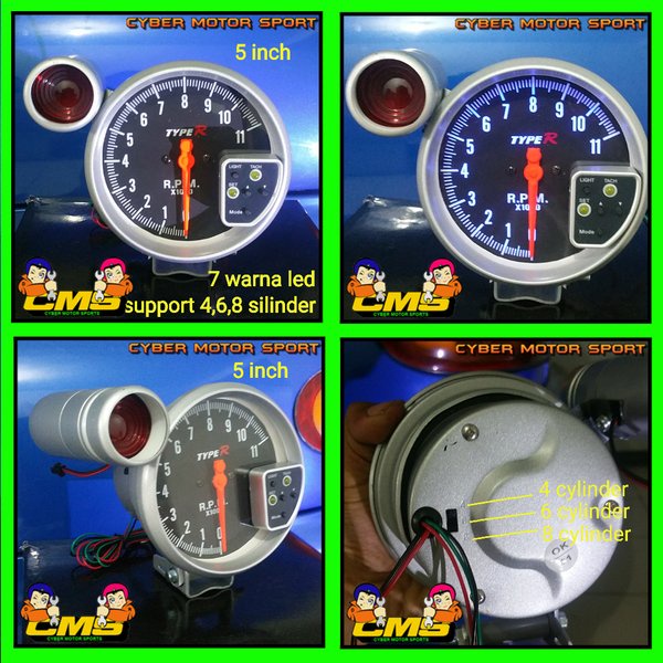 Ori Tachometer racing RPM mobil universal. Tachometer mobil racing . R