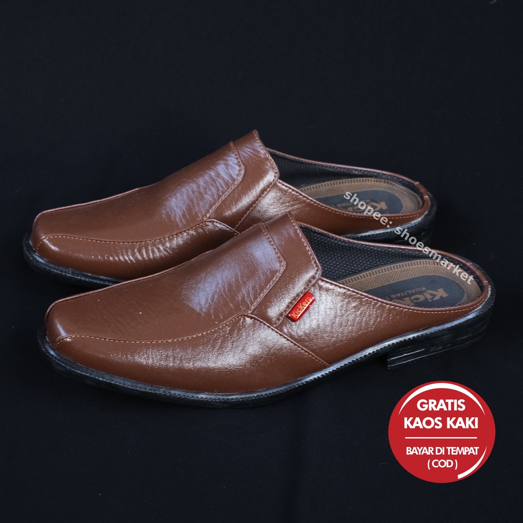Sepatu Sendal Pria Slop Bustong Cowok Casual Santai Formal Kerja