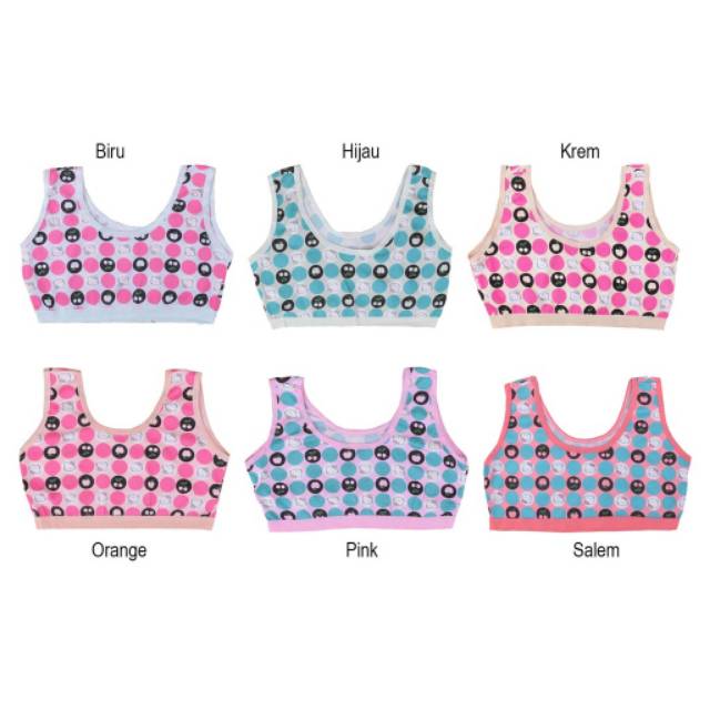 6 Pcs Miniset Anak Perempuan Cewek Remaja SD SMP Kutang Bra Beha Bh Mini Set Anak Perempuan Remaja