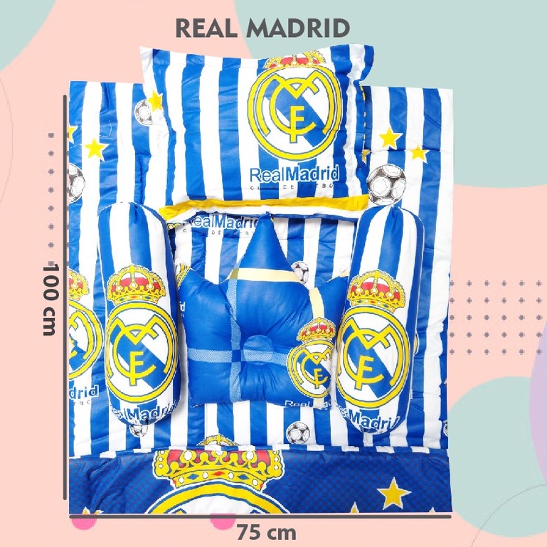 Madrid Baby Bed Set Bedcover Selimut Bantal Cover Crown Bedset Akachan barca Alas Tidur bb Bayi