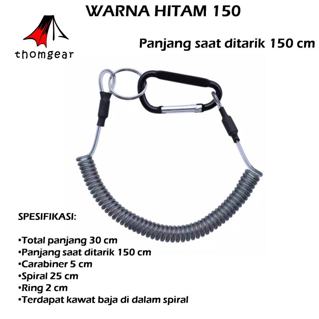 Gantungan Kunci Racet Ratchet Tali Pengaman Lanyard Spiral Wire Sling Safety Fall Protection Scaffolding