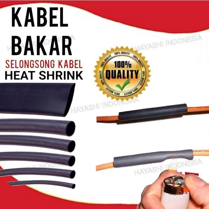 Heat Shrink Kabel Bakar Konektor Penyambung Kabel Isolasi Bakar - 2m