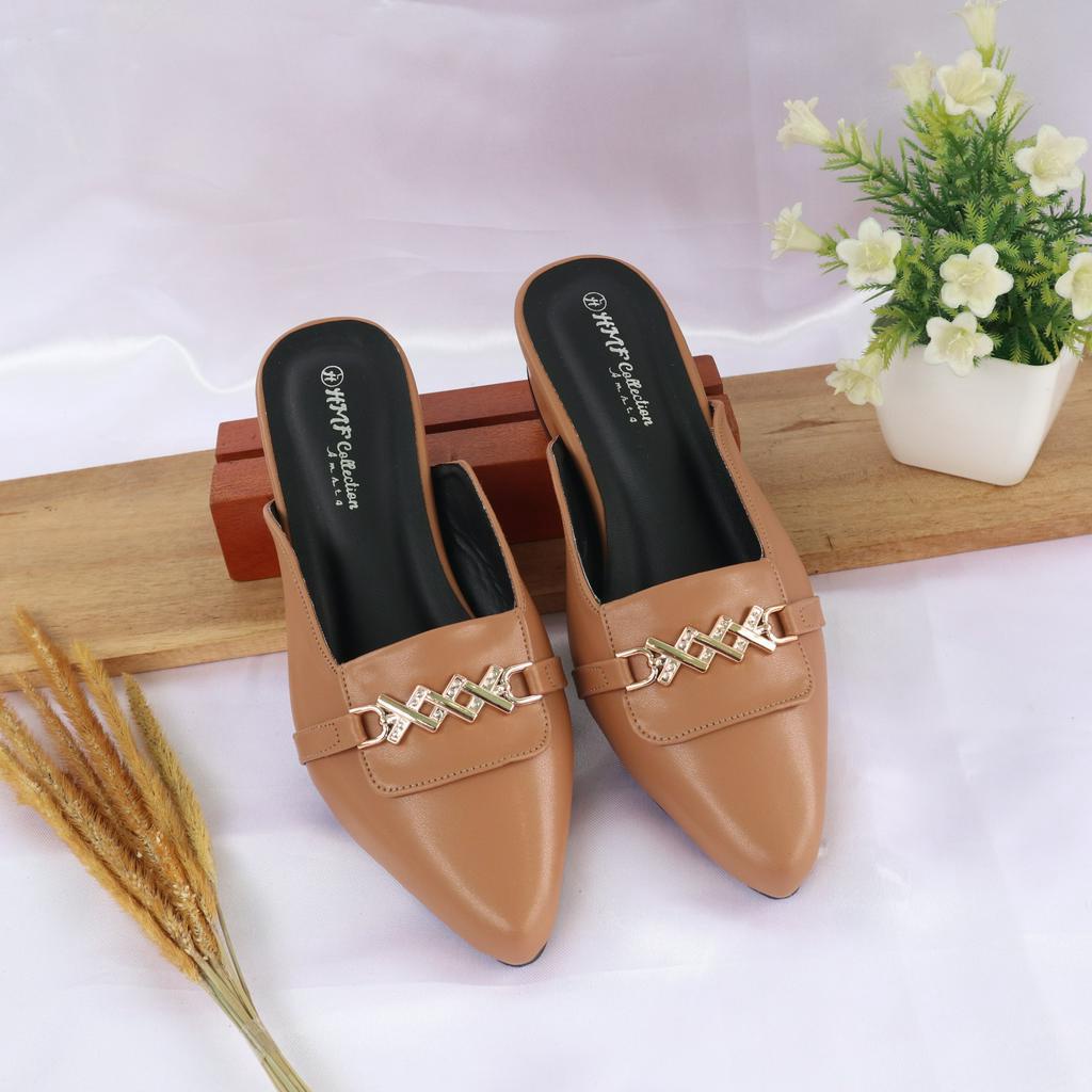 HMF Viyury Sepatu Heels Mules Wanita 3 cm MT14