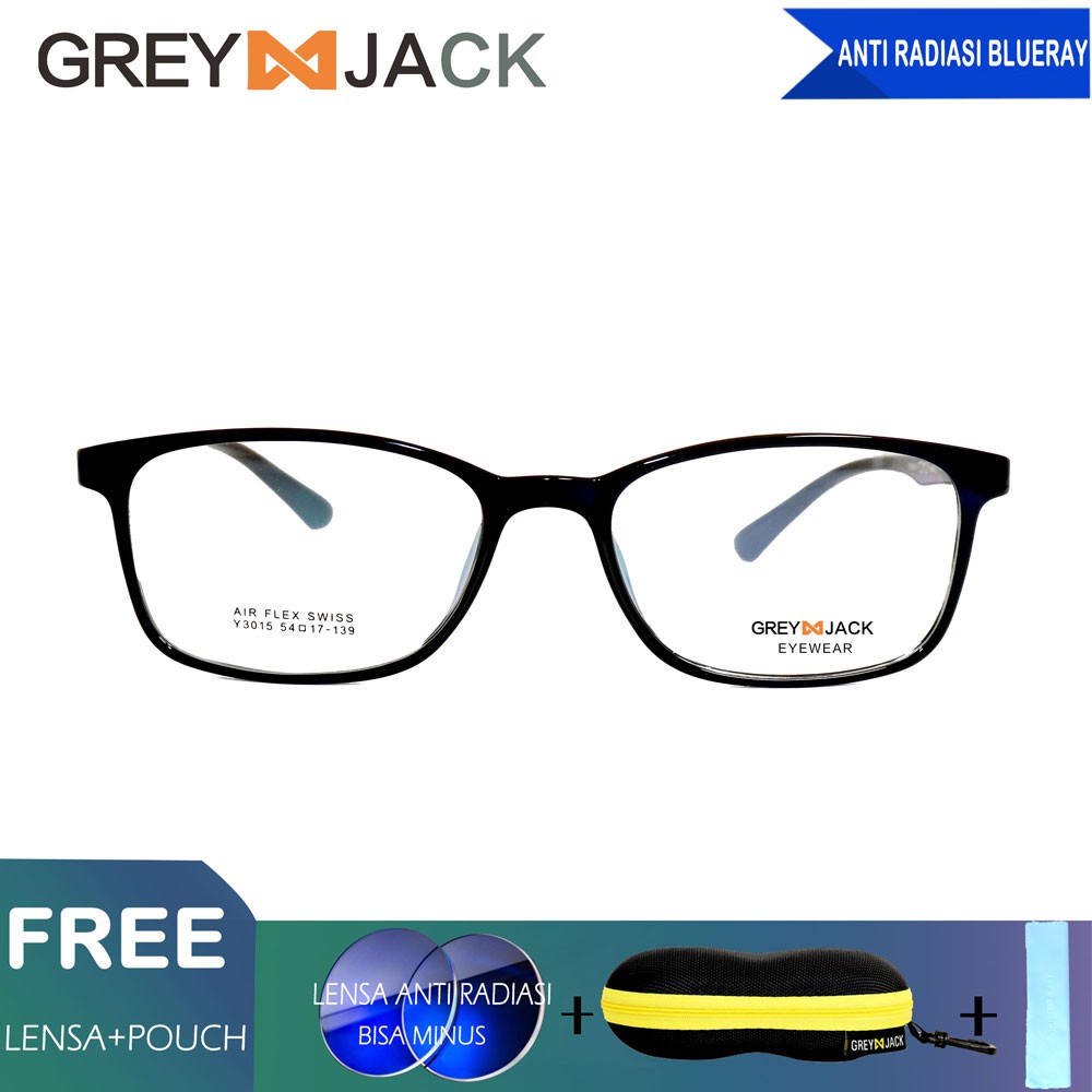 

Grey Jack Frame Kacamata anti radiasi Blue Ray/ Pria Wanita Y3015