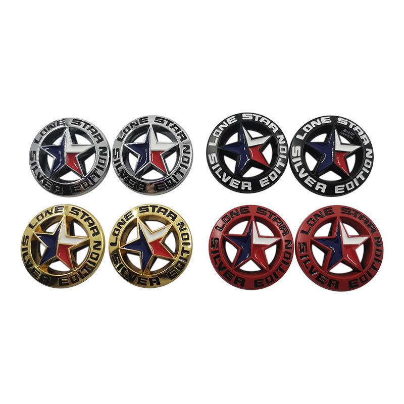 2 x Metal Gold LONE STAR Logo Car Auto Rear Trunk Decorative Emblem Sticker Badge Decal TEXAS EDITION