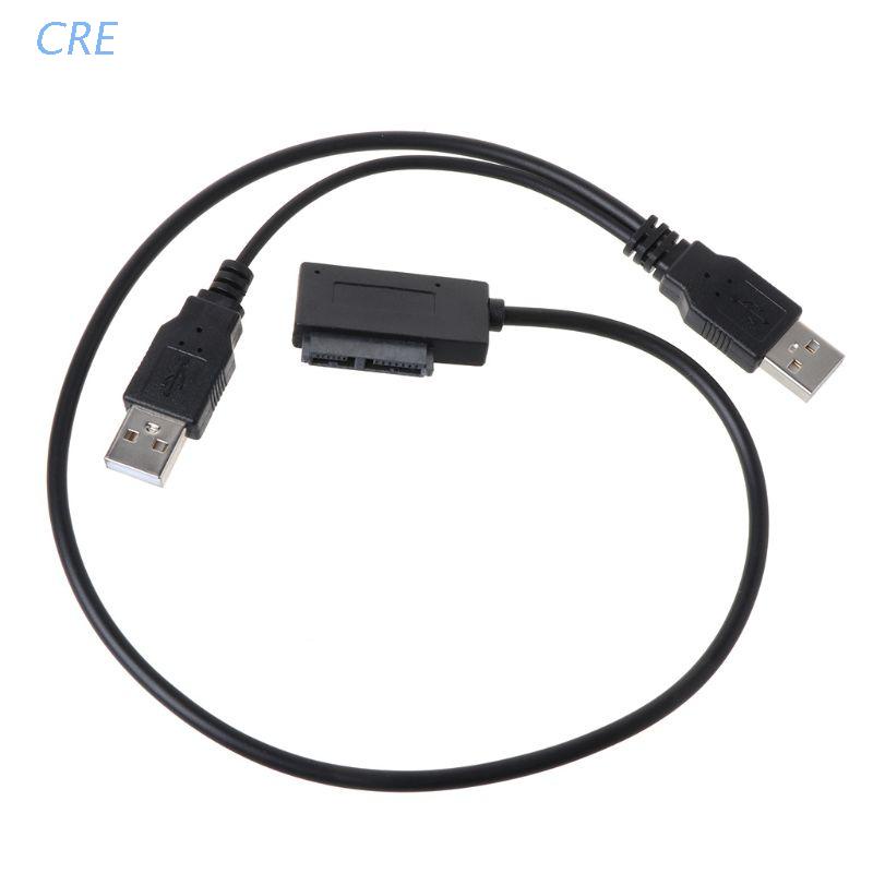 Kabel Adapter Konverter Power Supply Dual Usb 2.0 Ke 7 + 6 Pin Slimline Sata Untuk Notebook Laptop Cd-Rom Dvd-Rom Odd