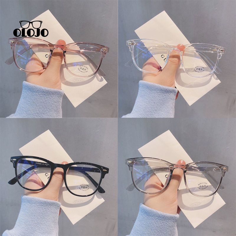 【COD】Kacamata Anti Radiasi Kacamata Anti blue Korea Wanita Untuk Pria Dan Wanita Fashion Gaya retro flat Eyeglasses