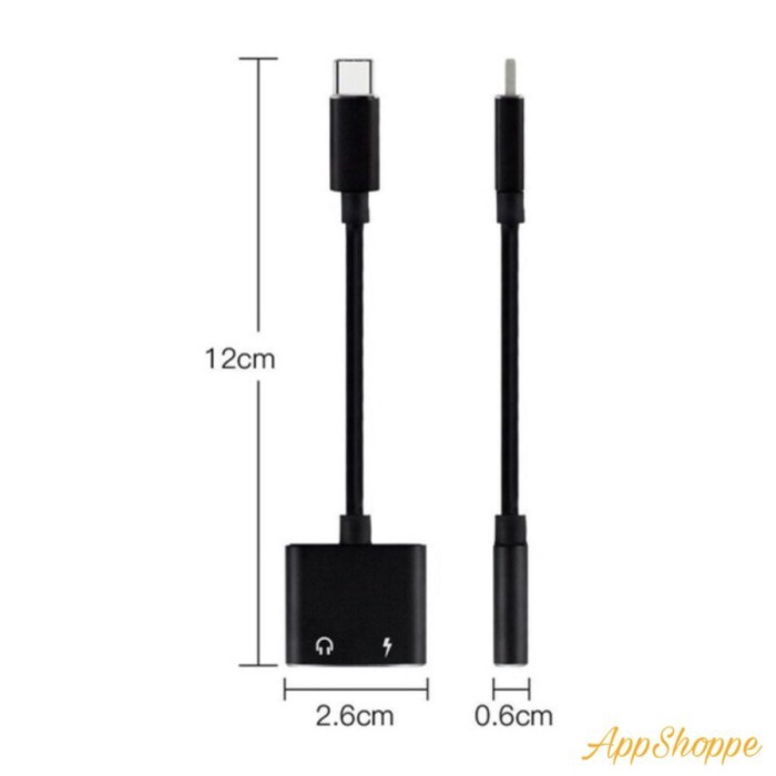 Type C 2 in 1 Adapter Aux Audio Adapter USB C to 3.5mm Earphone Jack Adapter