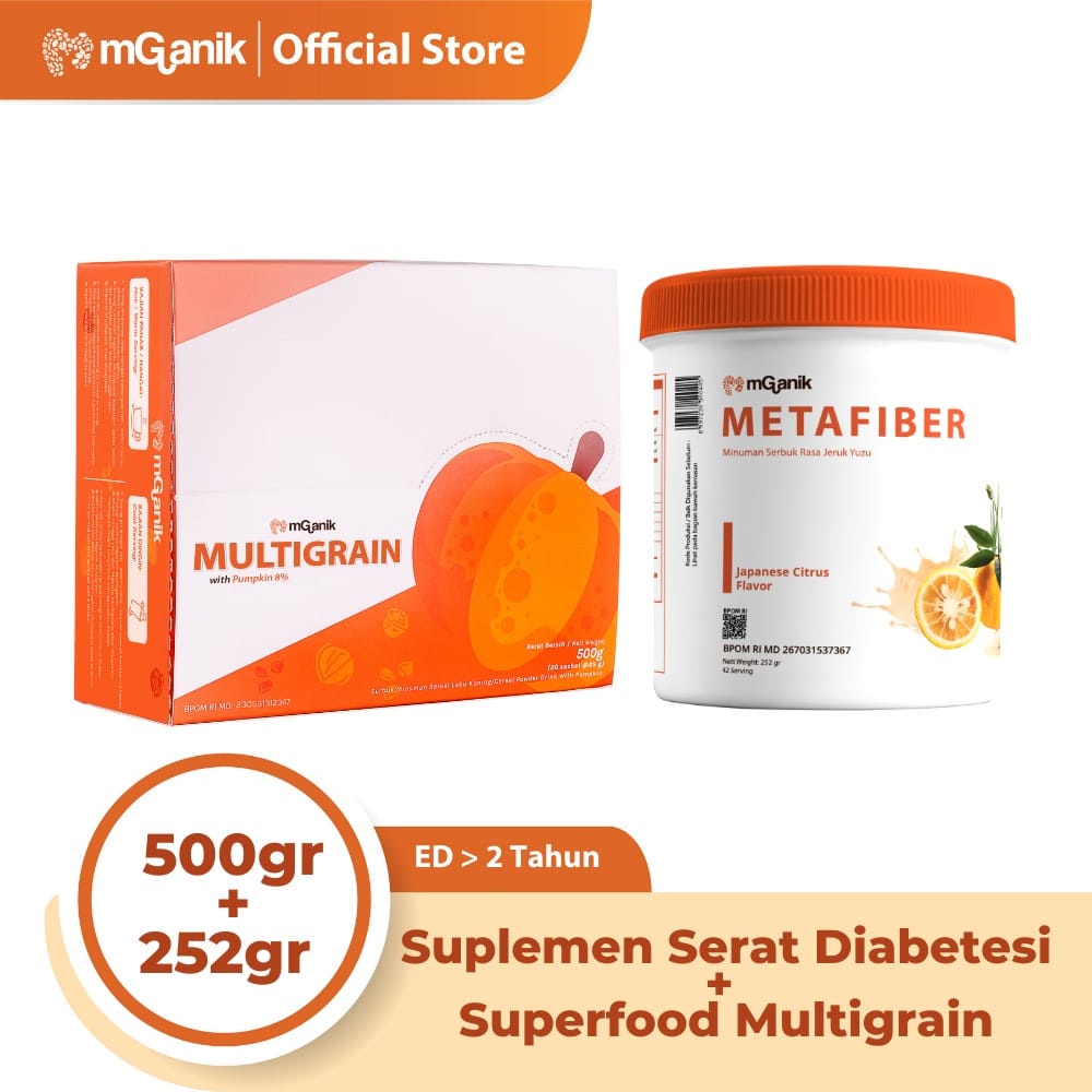 Mganik Multigrain 500 Gram + Mganik Metafiber 452 Gram Resolusi Gula Darah