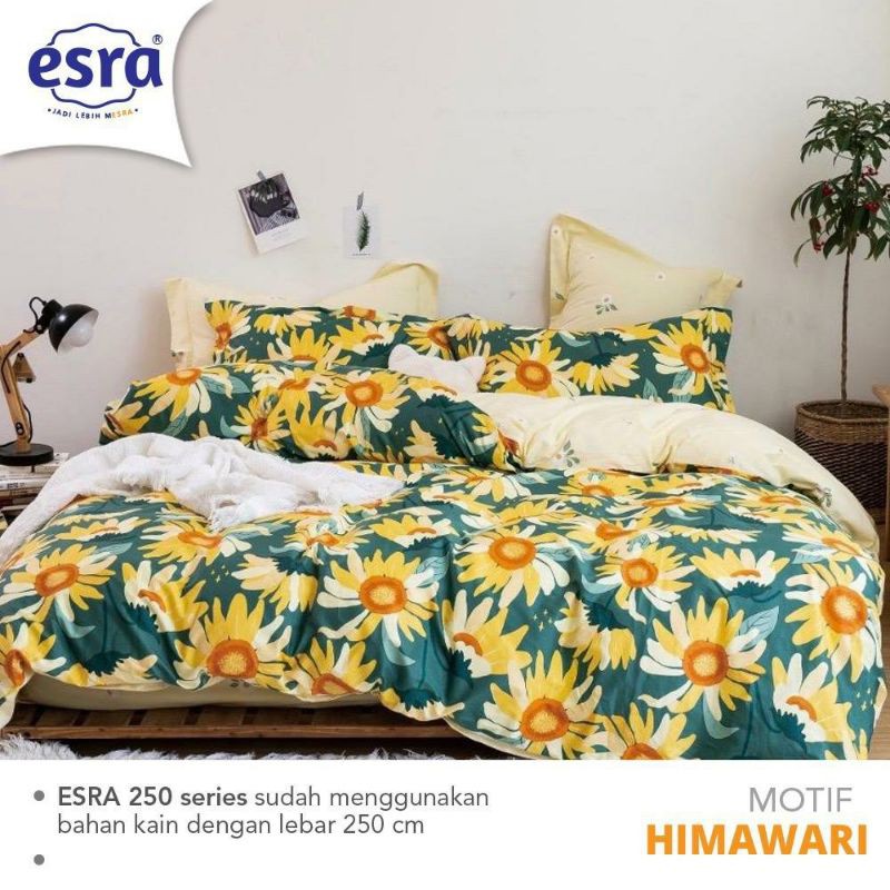 sprei Dan bedcover set katun lokal ESRA motif HIMAWARI