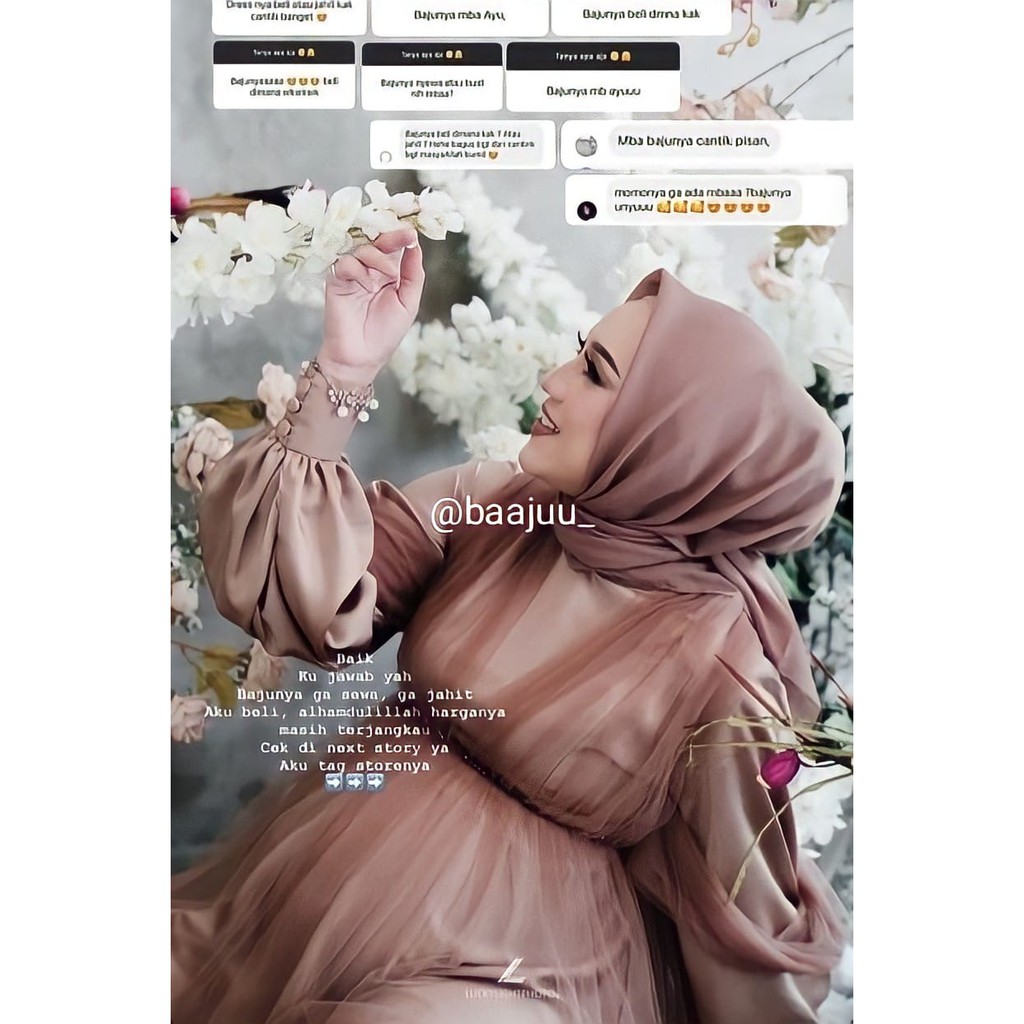 Khadijah Lengan Balon | Gaun Pesta | Dress Kondangan | Dress Maternity