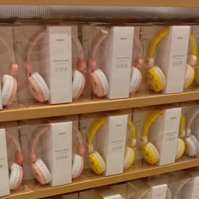 Headset Earphone Headphone Dilipat Portable Original Lucu by miniso