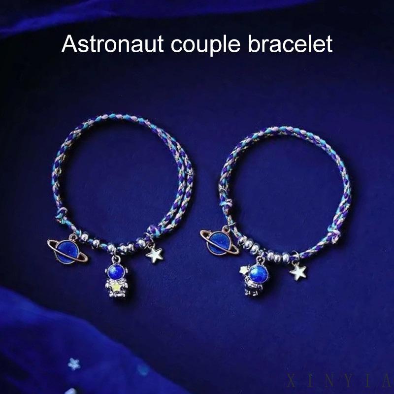 Xia.id Gelang Tangan Karet Aksen Bintang / Bulan / Astronot Untuk Pasangan / Pria / Wanita