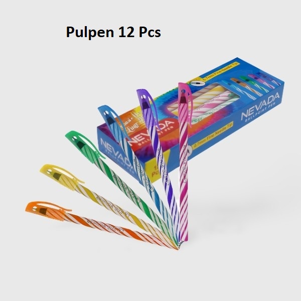 

(PSS) Pulpen 1set/12pcs Warna Hitam Cantik Dengan Bentuk Lilin Warna Warni / Ballpoint/ Pen / Pena