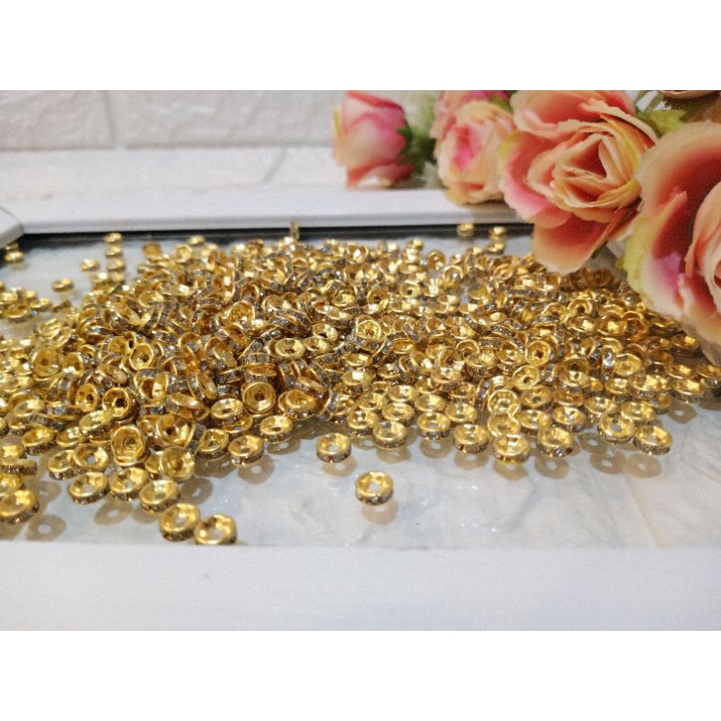 Spacer Rondel 6mm 8mm / pembatas mutsin / Pembatas Mote / Rondel Donut