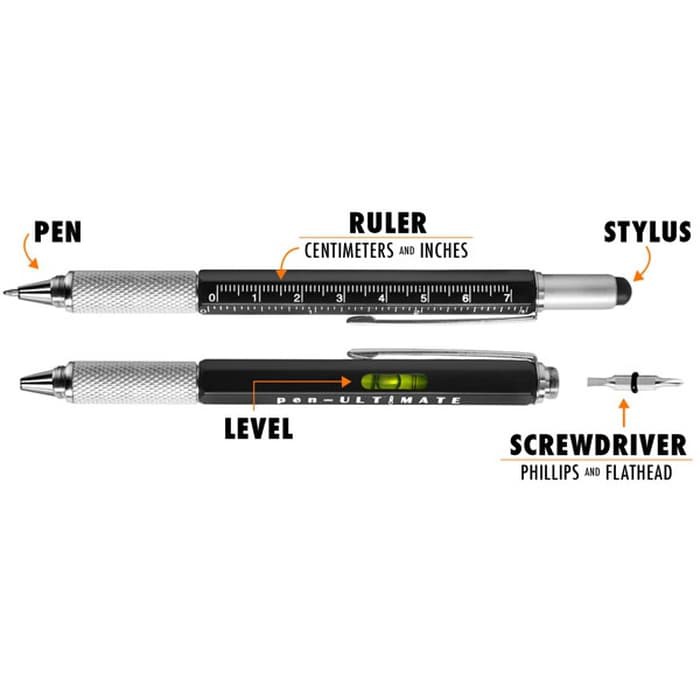 Multifunction Stylus Ruler Level Screwdriver / Pulpen Multifungsi