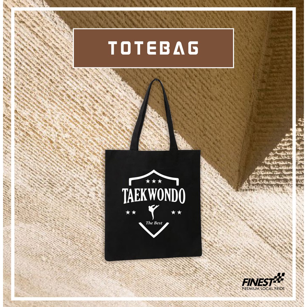 Tas Bahu ToteBag Taekwondo Bahan Drill Premium Resleting Tali Kain 30 x 40 cm