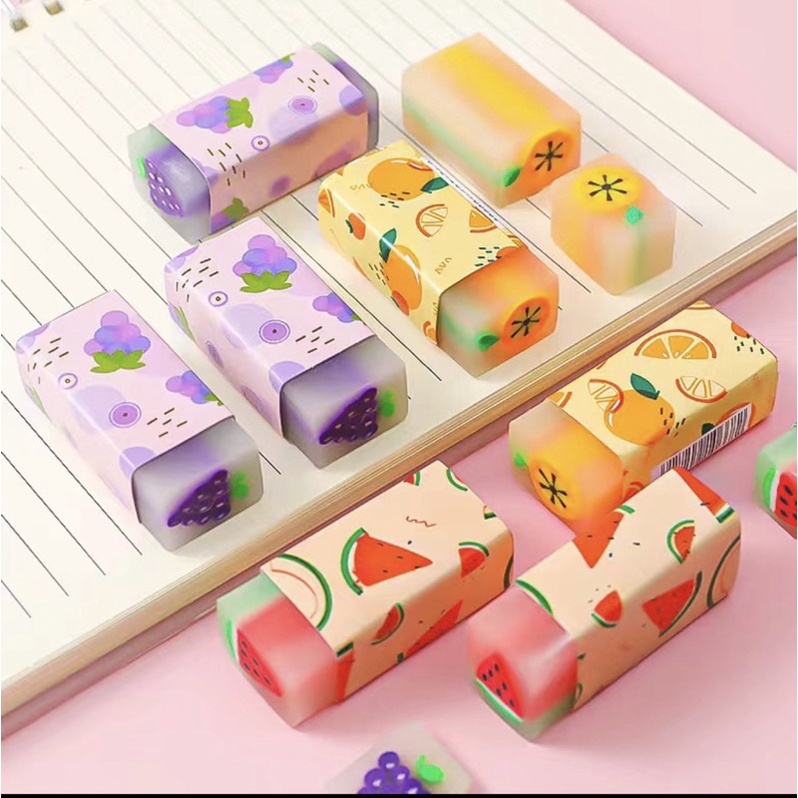 

[READY] PENGHAPUS PENSIL MOTIF BUAH / STIP PENGHAPUS LUCU MOTIF BUAHAN