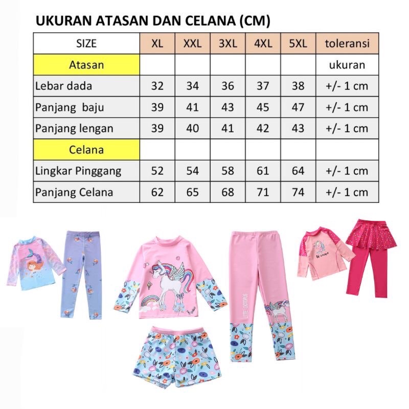 Baju Renang Anak Panjang Cewek Cowok | Setelan Baju Renang Muslim Muslimah Perempuan Laki