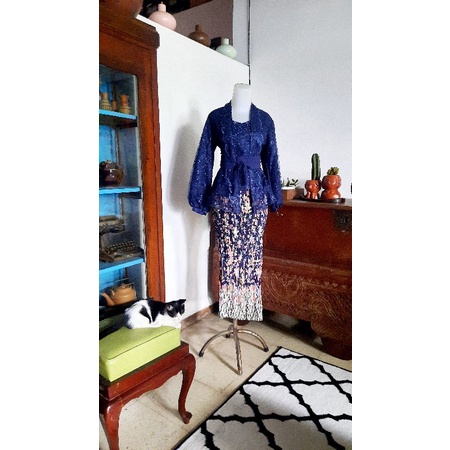 COUPLE NURBAYA TUNIC &amp; BLUS  NAVY