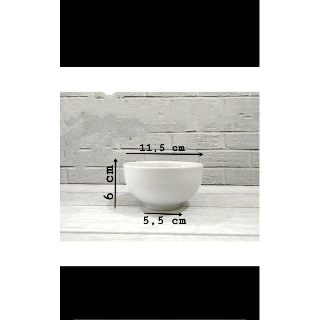 MANGKOK SUP KECIL PUTIH POLOS KERAMIK 4,5 INCHI