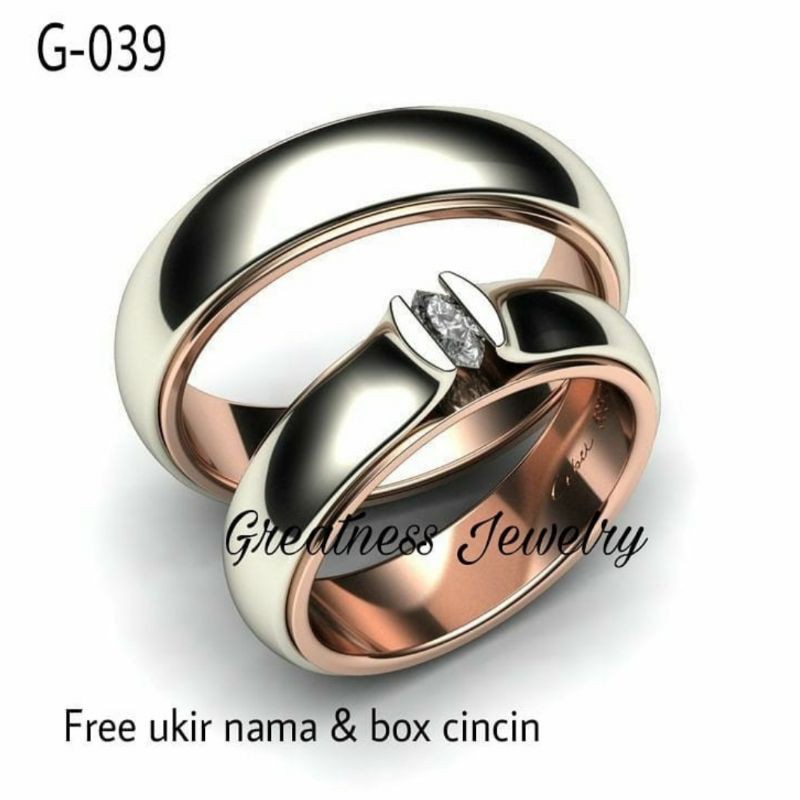 Cincin Kawin Nikah Platinum Single Pria G-039