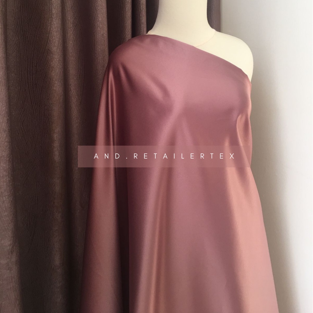 Kain Satin Velvet Premium Warna Rose Bronze Bahan Seragaman Bahan Furing Bisa untuk Background Backdrop Foto Produk