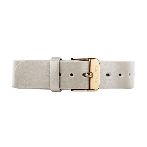 Aegis Grey Leather Buckle Gold Strap Jam Tangan