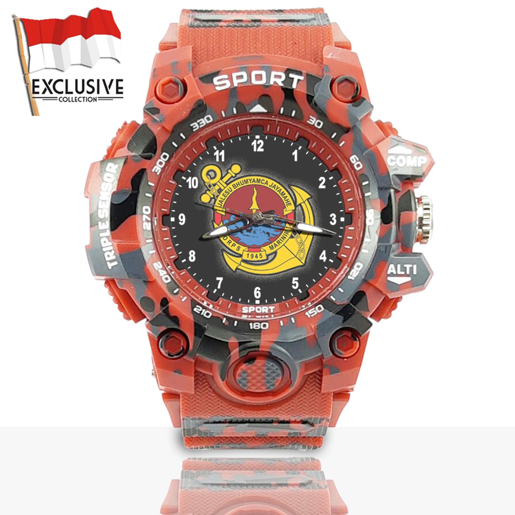 (Exclusive) Jam Tangan MARINIR - TNI Loreng Army | Motif 2