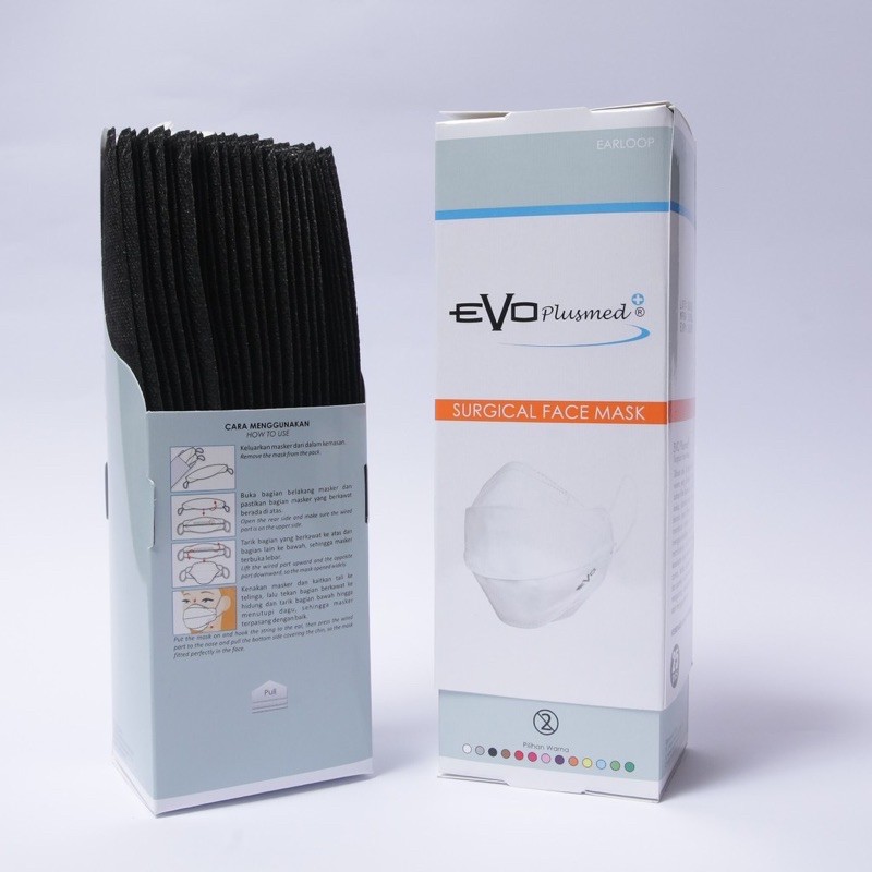 EVO Plusmed masker 4D dimensi - BLACK colour