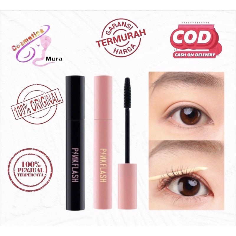 pink flash mascara original oilproof curl mascara - maskara pinkflash oilproof curl maskara