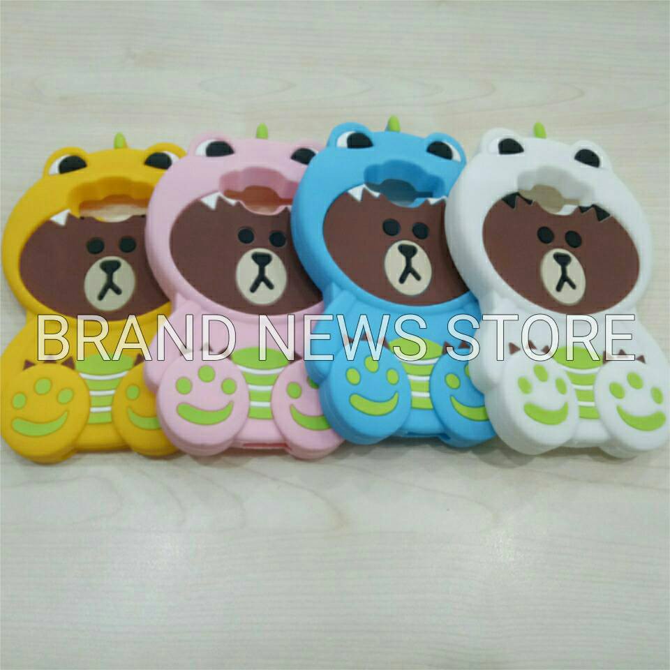 Case 4D Brown Dino Cute Samsung j7 2016/Karakter/Soft/Silikon/3D