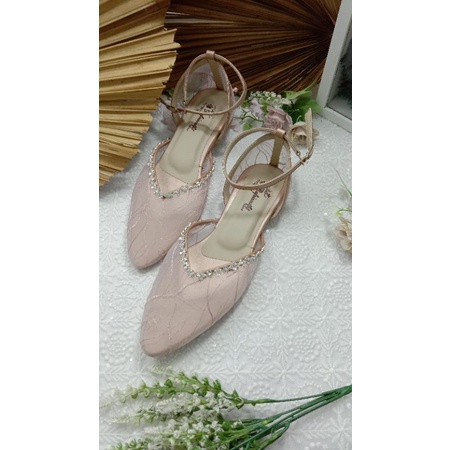 flatshoes wanita azwina rosegold asesoris tali