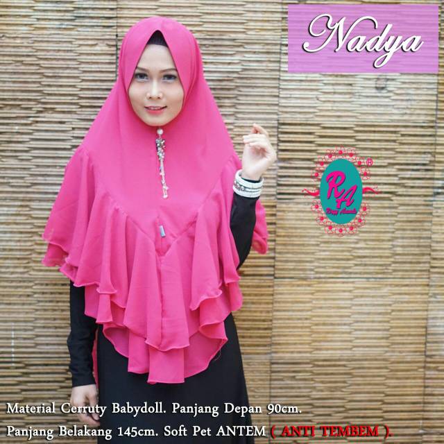 Khimar nadya by rizqy ananda (SISA IJO LIME + ijo mint + dusty pink)