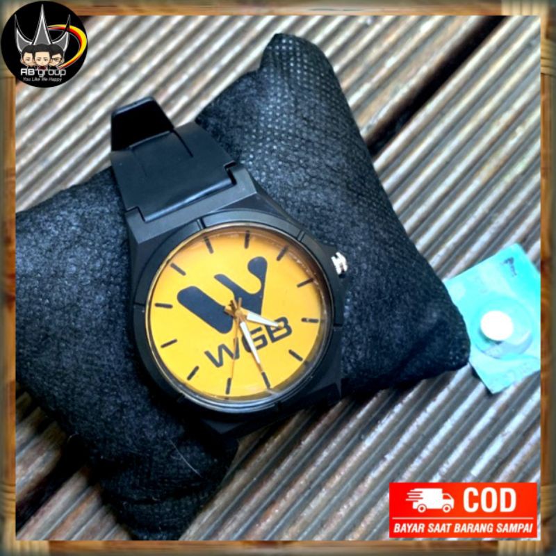 jam tangan custom WGB | Q.Q RUBBER UNISEX HITAM |  BISA CUSTOM