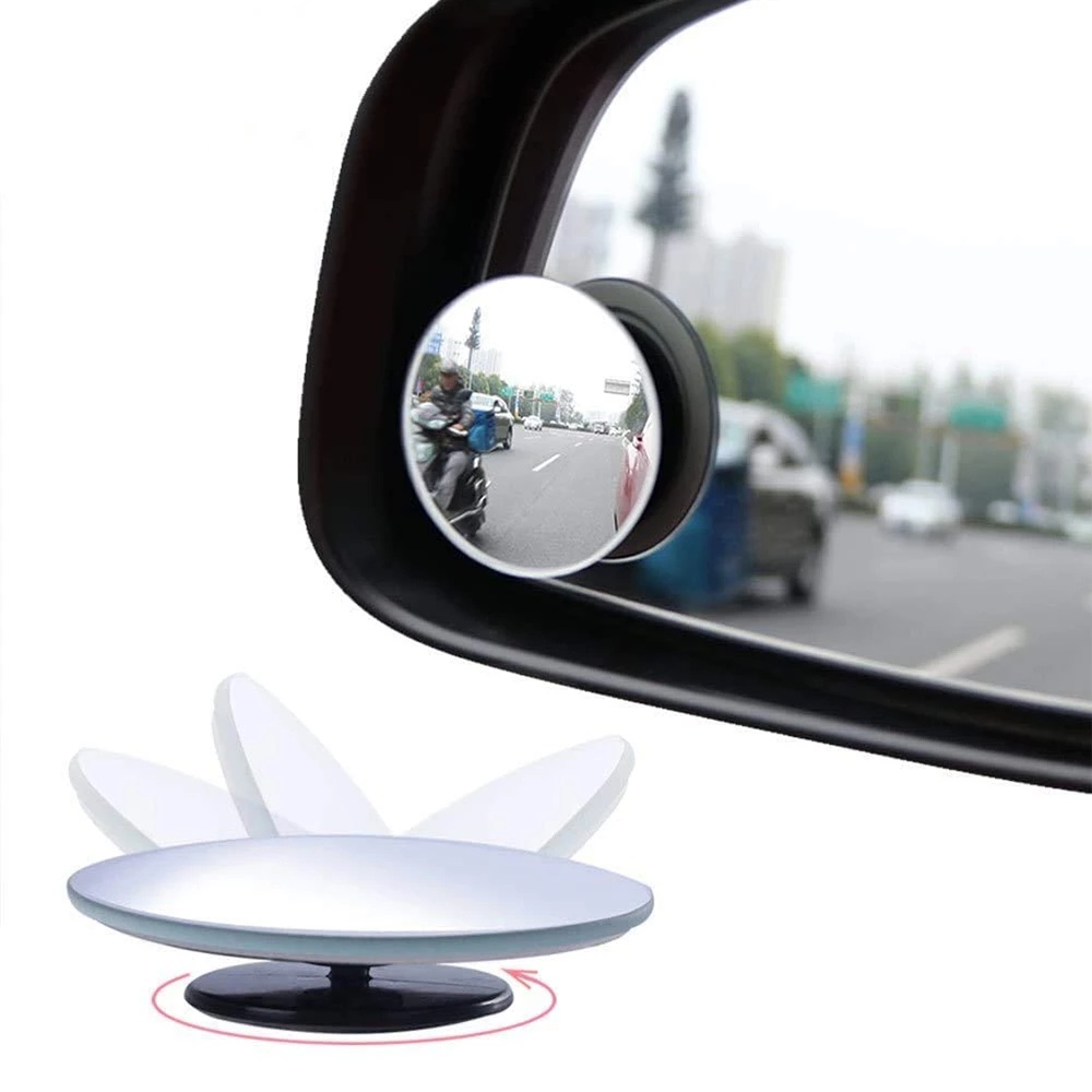 2pcs Kaca Spion Blind Spot Mobil Universal Bentuk Bulat Kecil Dapat Berputar 360 Derajat