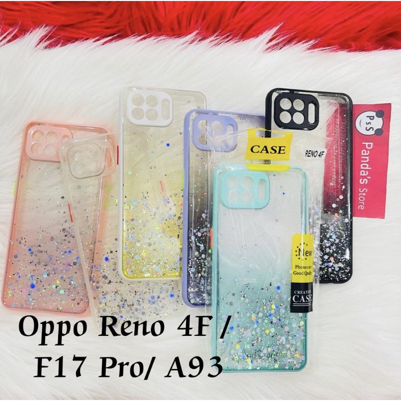 Glitter Case Oppo Reno 4F / F17 Pro / A93 Funny Color Dengan Pelindung Kamera (PsS)