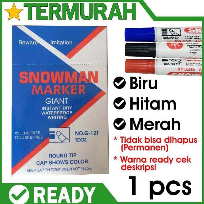 

Spidol Snowman Permanent Marker Ekonomis Bg 12 / Tinta Permanen Bg-12 Alfredo87 Ayo Beli