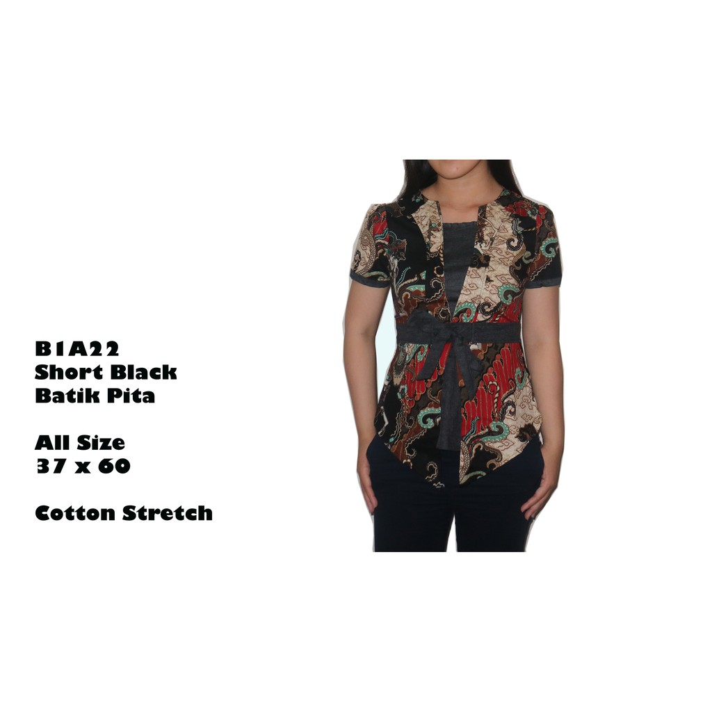 qwq kemeja short black pita cewek wanita MIX batik good quality