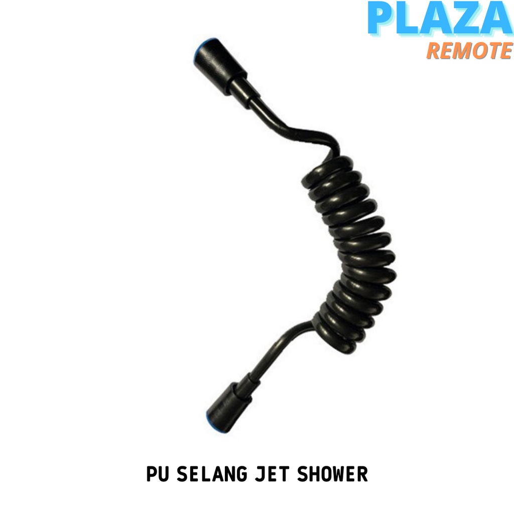 SELANG SHOWER CLOSET KARET 2M JET BIDET SPRAY AIR SPIRAL FLEXIBLE HITAM