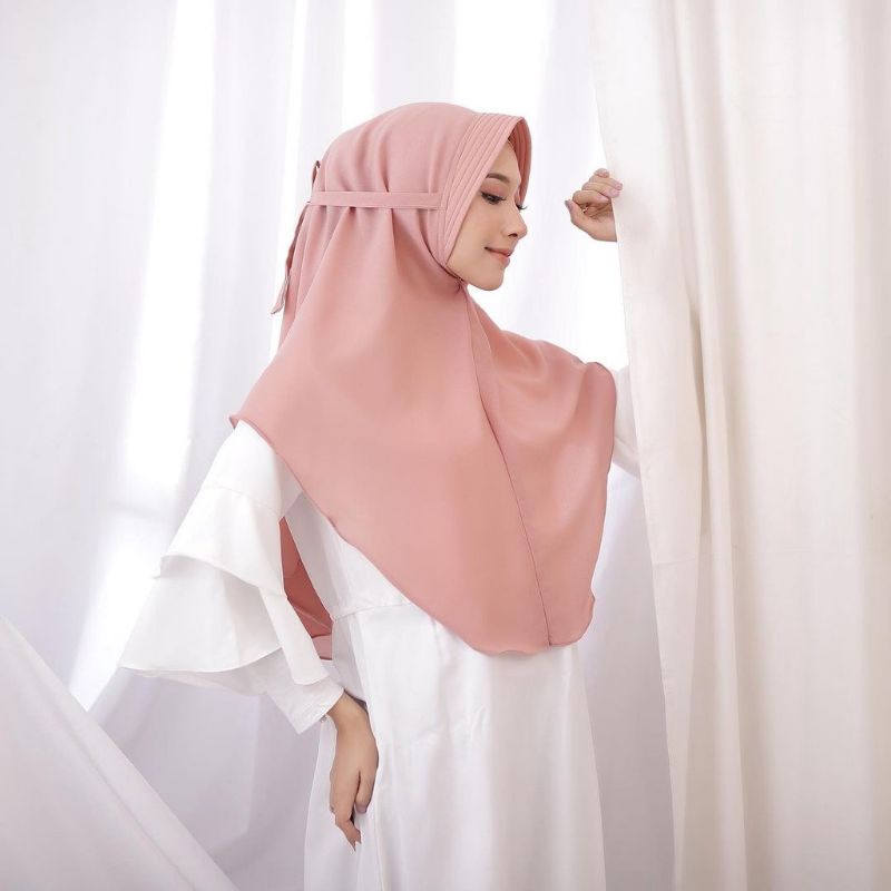 Bergo Maryam Crinkle Air Flow Pet / jilbab bergo pet tali crinkle airflow