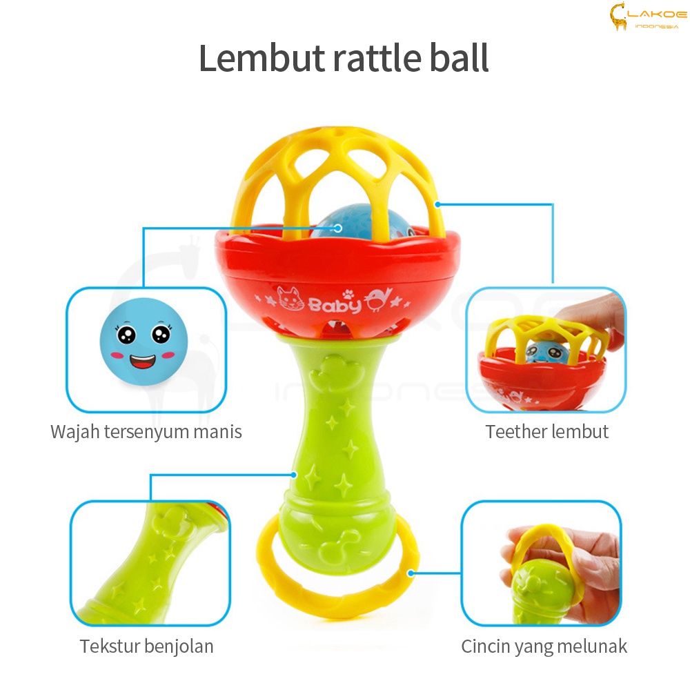 LAKOE Mainan Kerincingan Bayi / teether rattle stick/mainan gigitan bayi BPA FREE