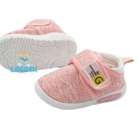 Ready Stock SEPATU  ANAK  IMPORT PINK CORAK POLOS USIA  9 