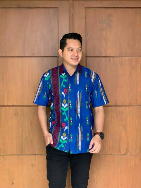 KEMEJA MOTIF SONGKET~BAJU BATIK  KEMEJA FORMAL LENGAN PENDEK