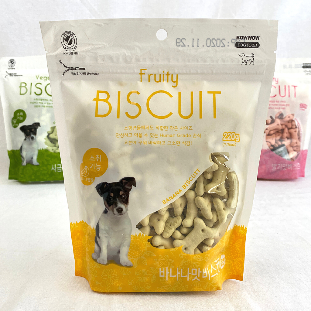 

BOWWOW Snack Anjing FRUITY BANANA Biscuit 220g