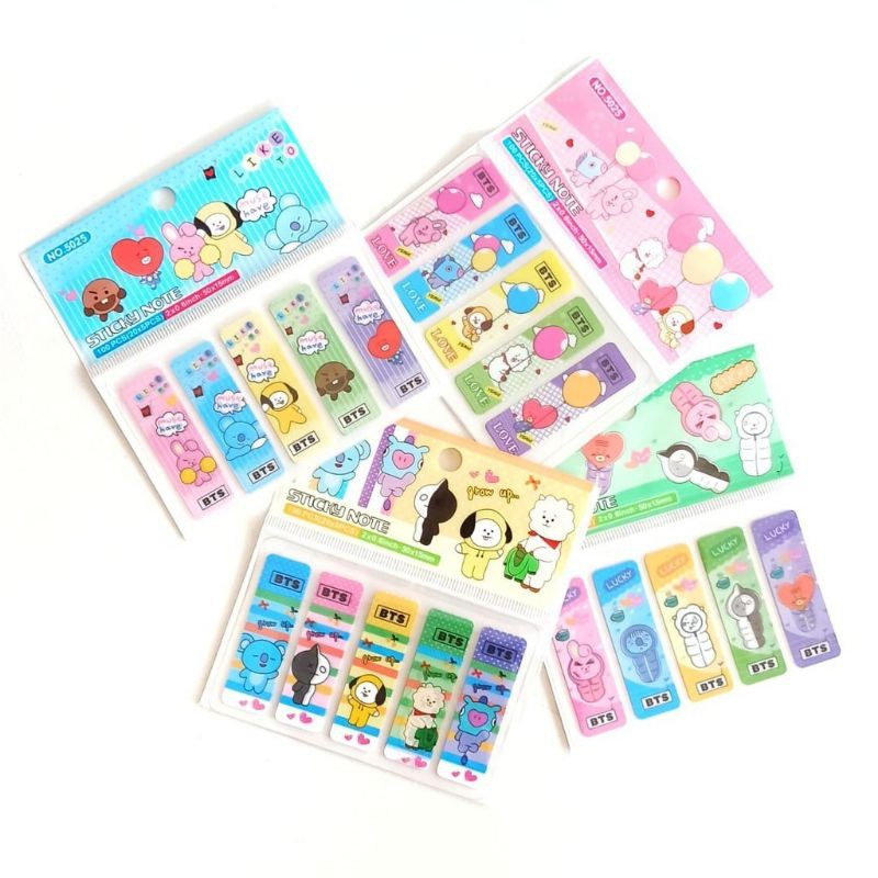 [ COD ]  1 SET 100PCS STICKY NOTE PLASTIK HOLOGRAM BT21 BTS KPOP / STICKY-3