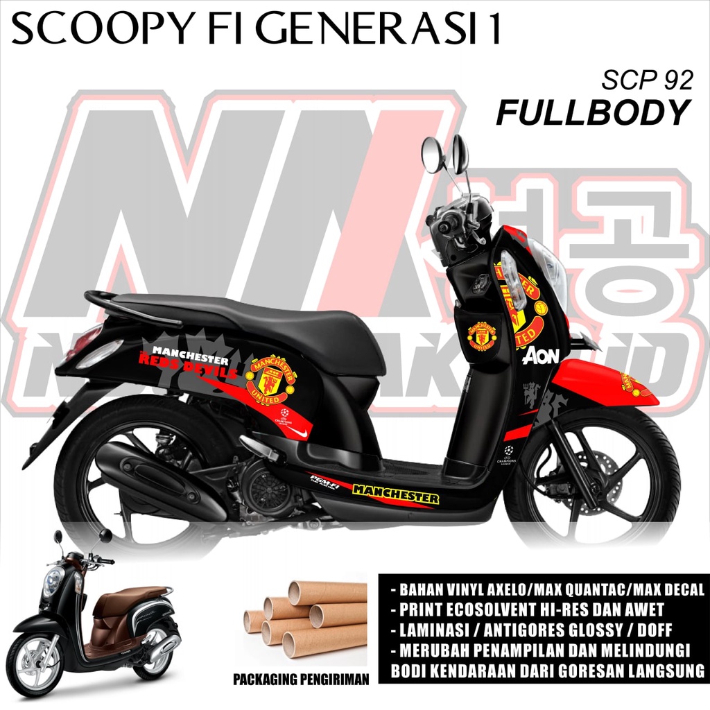 SCP 92 DECAL STICKER SCOOPY FI 2013 2014 2015 2016  MANCHESTER UNITED FULLBODY