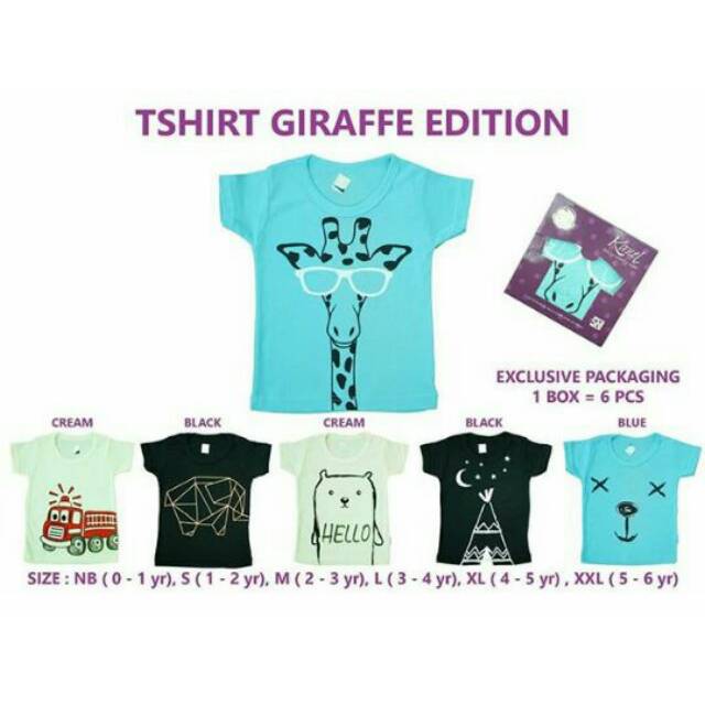  Kazel  Tshirt Girafee edition kaos kazel  edisi baru baju  