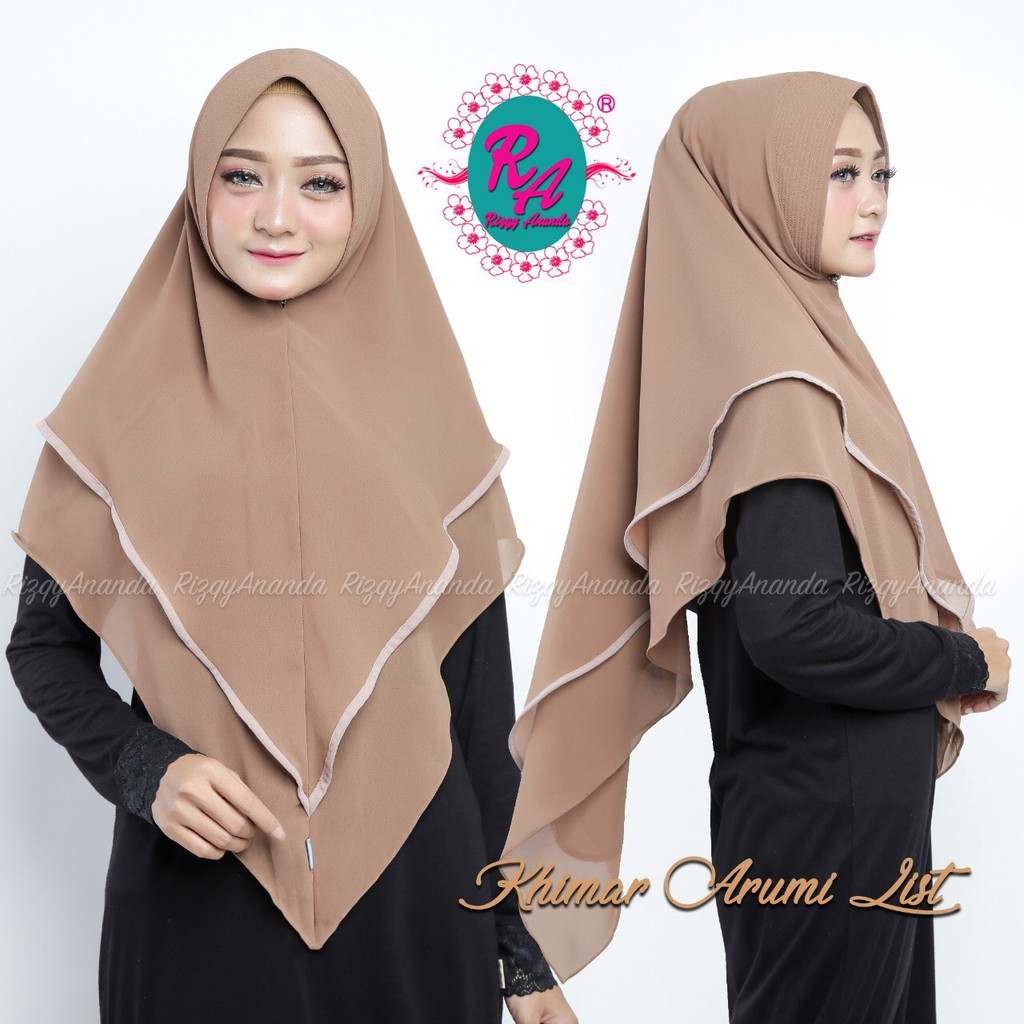 Syar'i Khimar Pakaian Wanita Muslim Cewe Kerudung Perempuan Jilbab Gamis Polos Baju Syari Panjang